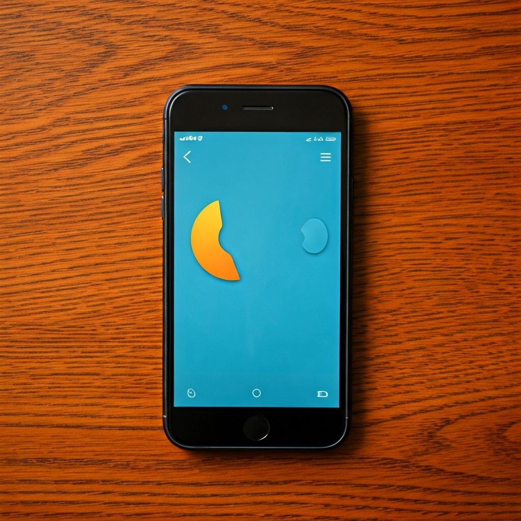 Modern smartphone showing app interface